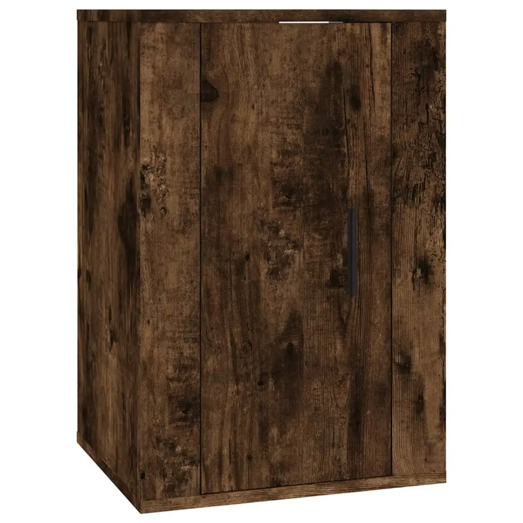 TV Cabinet Wall-Mounted Storage Unit 2 Piece Brown Engineered Wood