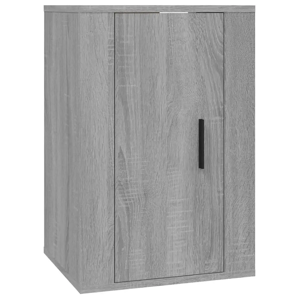 TV Cabinet Set 2 Piece Wall-Mounted Media Storage Grey Engineered Wood