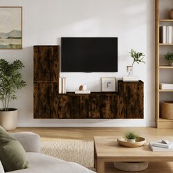 Organise Your Space with 4 Piece Wall Mounted TV Cabinet