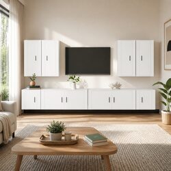 Elevate Your Living Room with This 8 Piece Wall Mounted TV Cabinet