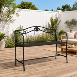 Enhance Your Outdoors with a Chic Black Metal Bench