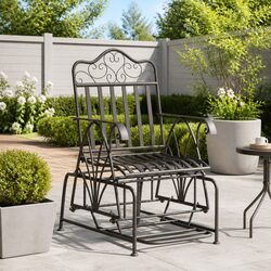 Black Steel Glider Bench for Enhanced Outdoor Comfort