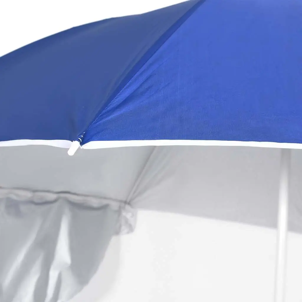 Beach Parasol 215cm Blue Detachable Side Walls Outdoor Sun Shelter