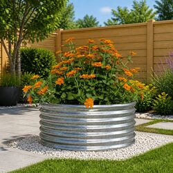 Elevate Your Outdoor Space with This Galvanised Steel Planter