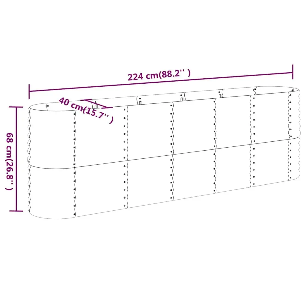 Garden Raised Bed Planter Box Galvanised Steel Frame Weather Resistant Outdoor Flower Vegetable