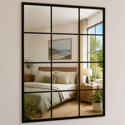 Transform Your Space with 2 Black Wall Mirrors 80x60 cm