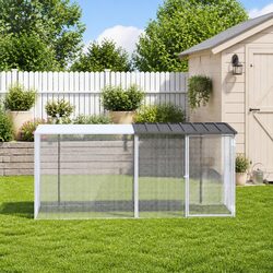 Chicken Cage with Roof Anthracite 203x98x90 cm Galvanised Steel Small Animal Pen