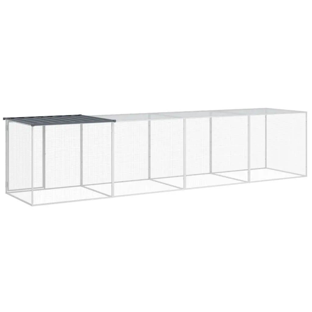 Chicken Cage 403x98x90 cm Galvanised Steel Roofed Coop Run Hen House