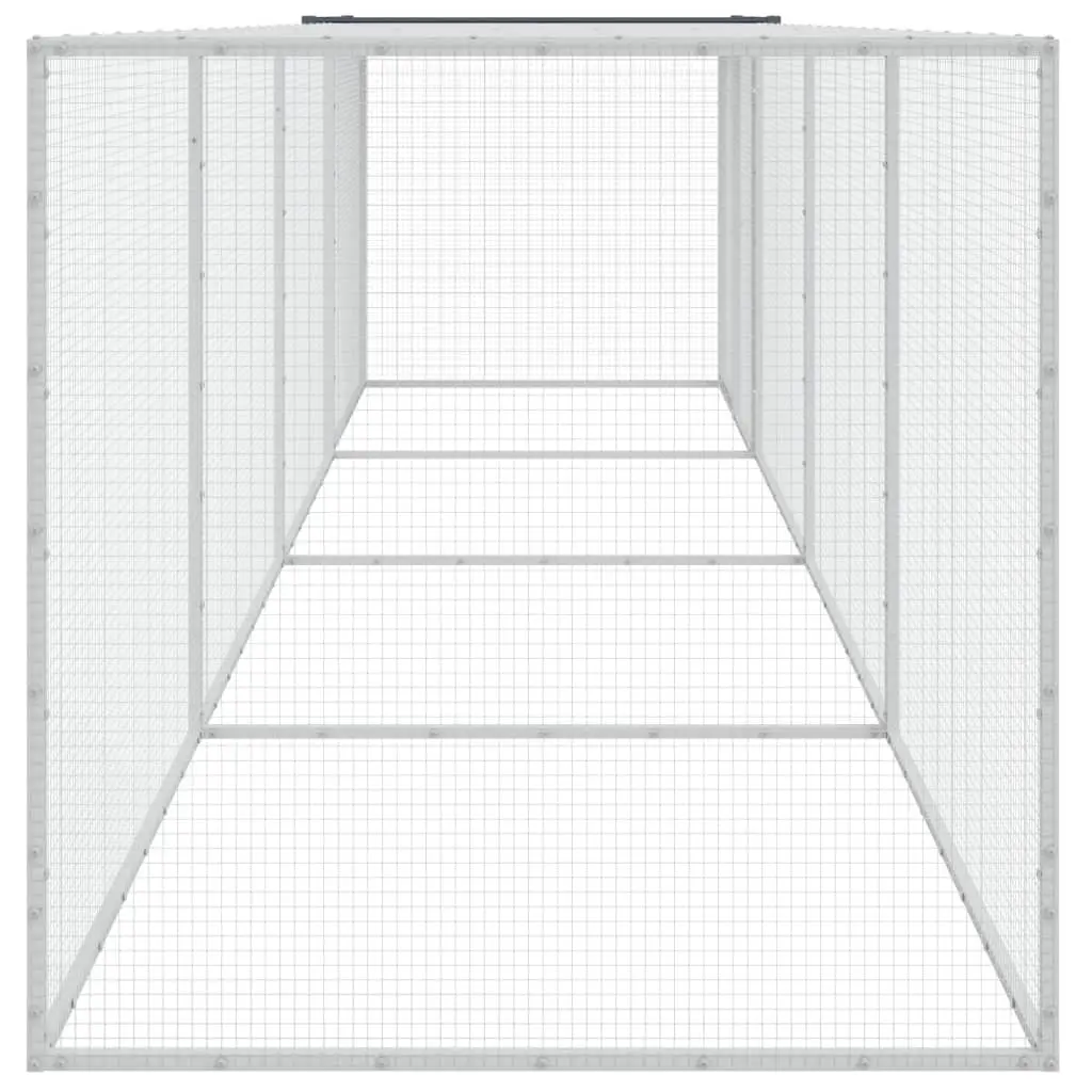 Chicken Cage 403x98x90 cm Galvanised Steel Roofed Coop Run Hen House
