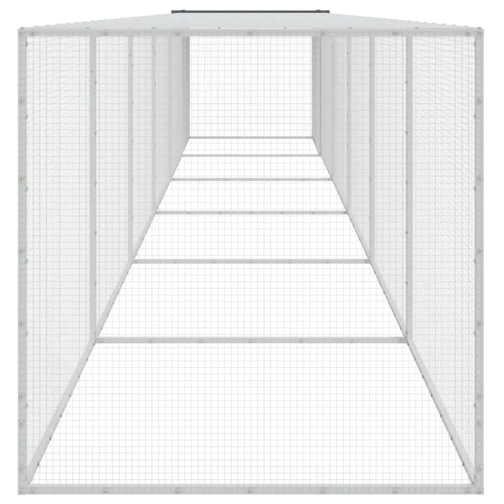 Chicken Cage with Roof 603x98x90 cm Galvanised Steel Chicken Coop Hen House Run