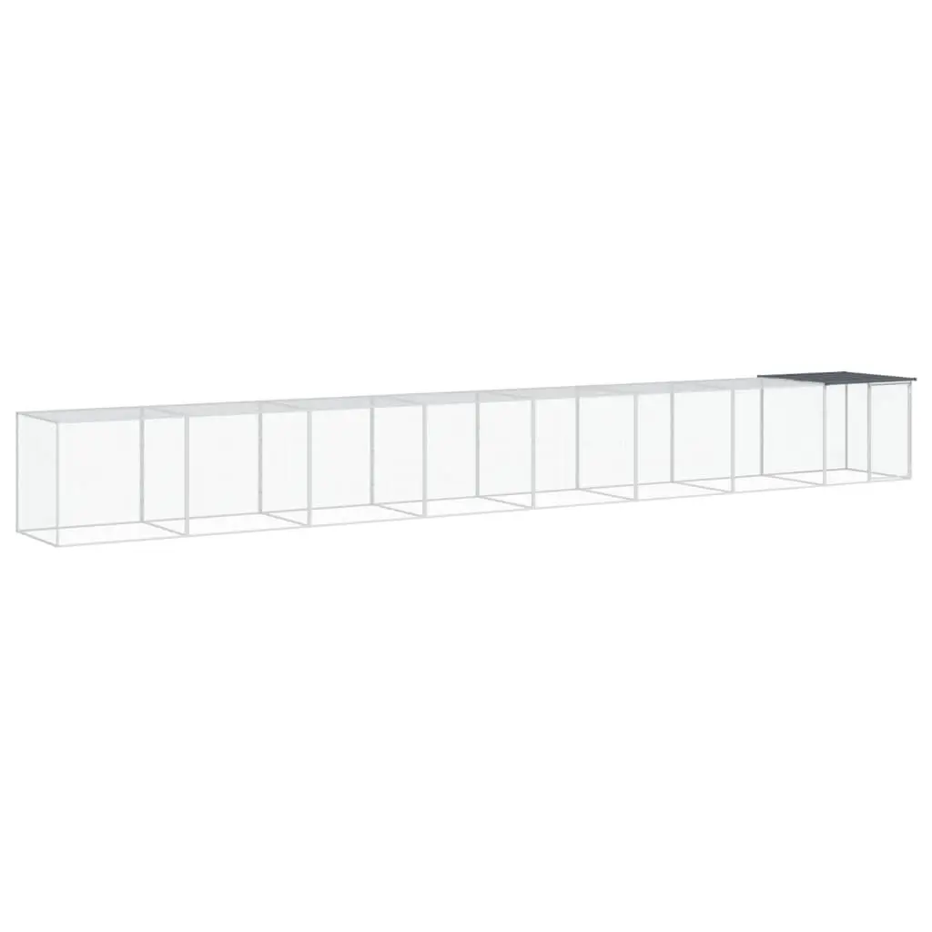 Chicken Cage with Roof Anthracite Galvanised Steel Small Animal Habitat
