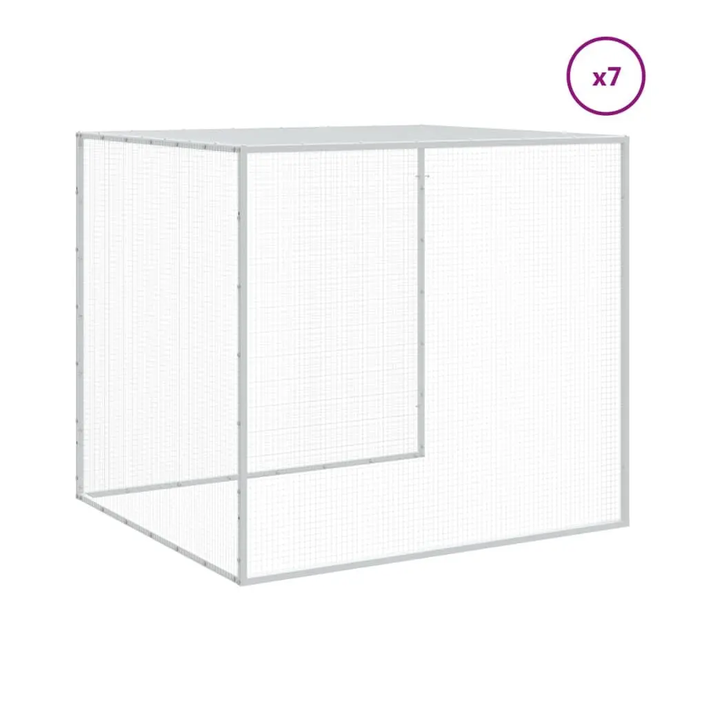 Chicken Cage with Roof Anthracite Galvanised Steel Small Animal Habitat