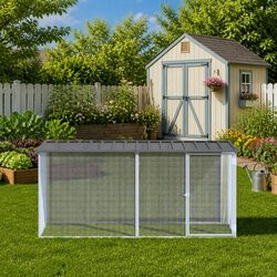 Enhance Your Yard with this Anthracite Chicken Cage 203x98x90cm