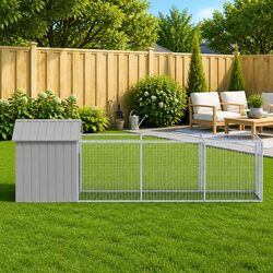 Elevate Your Outdoor Space with a Grey Dog House and Run