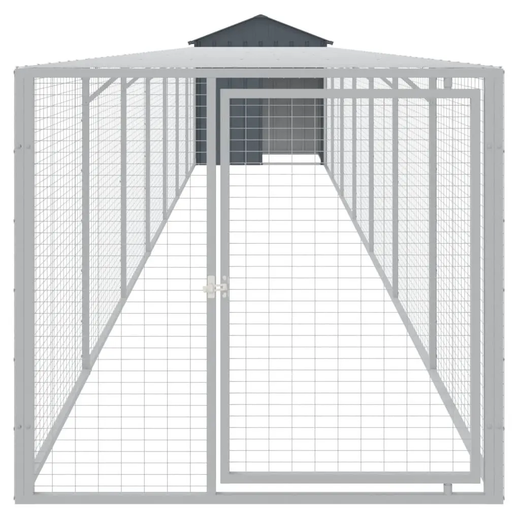 Chicken Cage with Run 117x81x123cm Galvanised Steel Coop Hen House