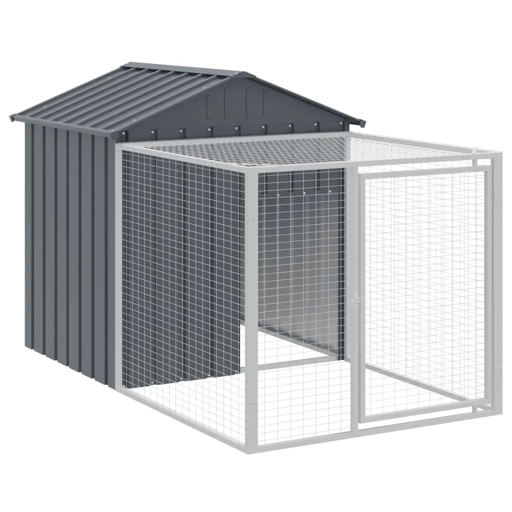 Chicken Cage with Run 117x81x123cm Galvanised Steel Coop Hen House