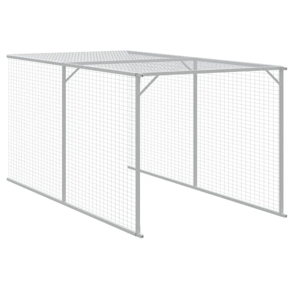 Chicken Cage with Run 117x81x123cm Galvanised Steel Coop Hen House