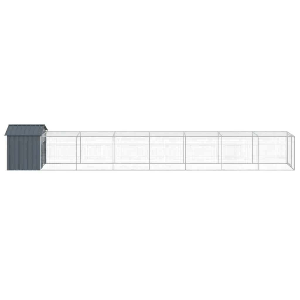 Chicken Cage with Run 117x81x123cm Galvanised Steel Coop Hen House