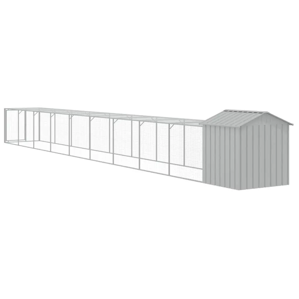 Chicken Cage with Run 117x1017x123 cm Galvanised Steel Coop for Chickens and Hens
