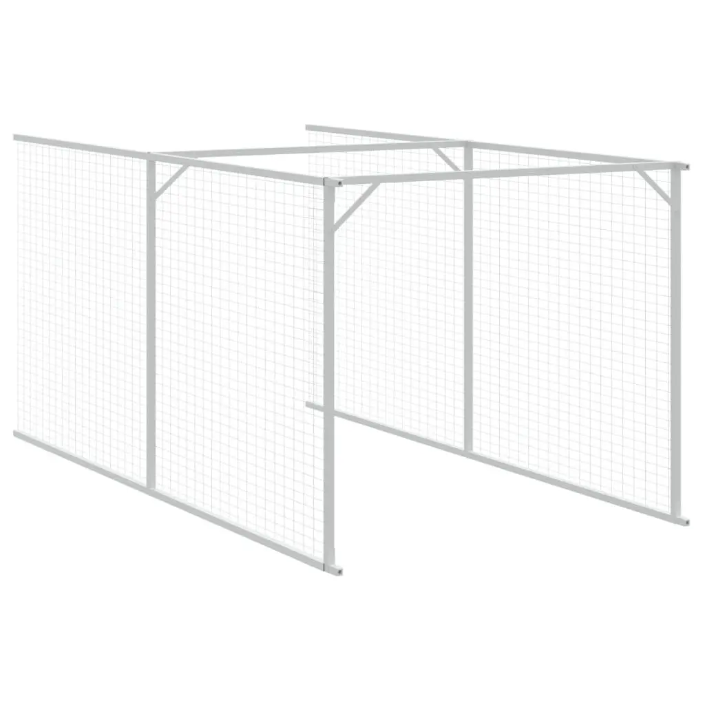 Dog House with Run Large Galvanised Steel Outdoor Kennel Enclosure