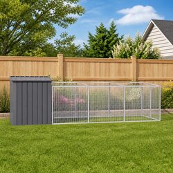 Comfortable Outdoor Dog House with Run for Happy Pets