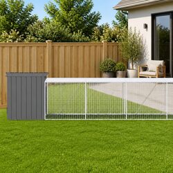 Charming Anthracite Chicken Coop with Run for Happy Hens