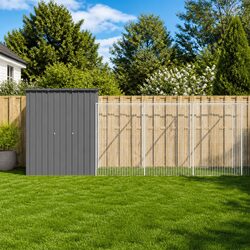 Light Grey Outdoor Pet Shelter with Spacious Run