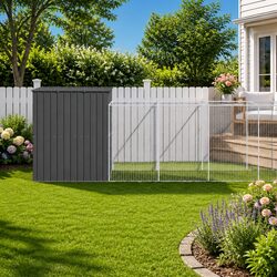 Stylish Anthracite Dog House with Run for Outdoor Fun