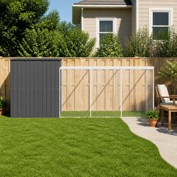 Enhanced Living for Your Pet: Anthracite Dog House with Run