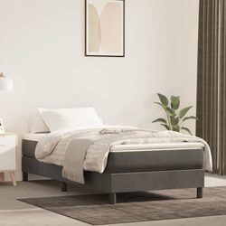 King Single Grey Velvet Bed Frame