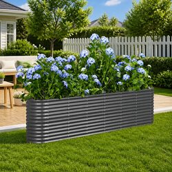Elevate Your Outdoor Space with a Galvanised Steel Planter 260x40x68cm
