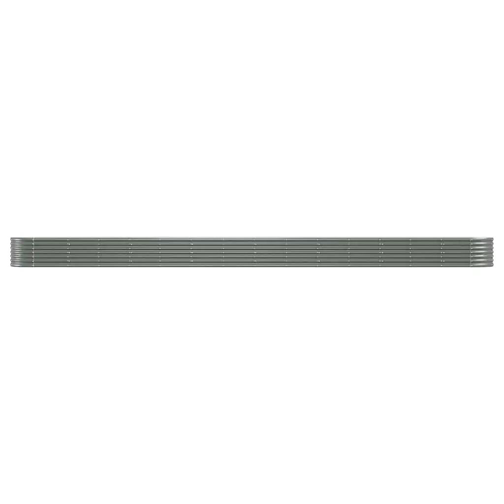 Garden Raised Bed 620x80x36cm Galvanised Steel Outdoor Planter Box Grey