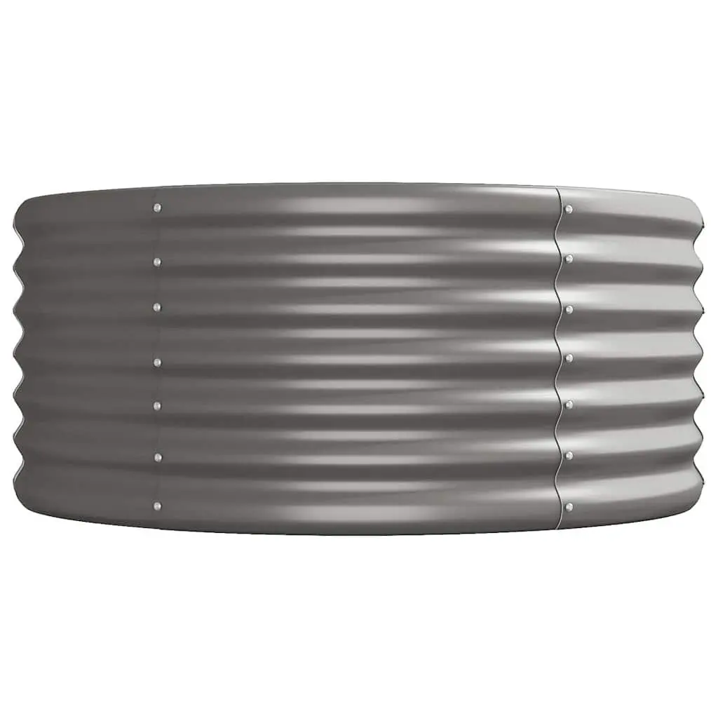 Garden Raised Bed 620x80x36cm Galvanised Steel Outdoor Planter Box Grey
