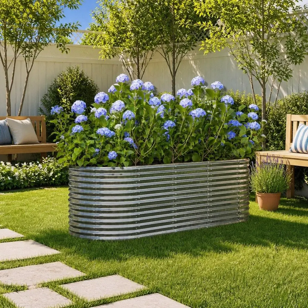 Raised Garden Bed Galvanised Steel Planter Box Outdoor Vegetables Flowers Herbs