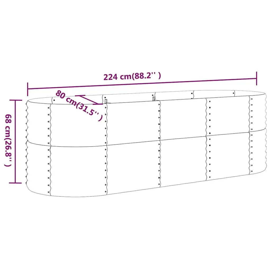 Raised Garden Bed Galvanised Steel Planter Box Outdoor Vegetables Flowers Herbs