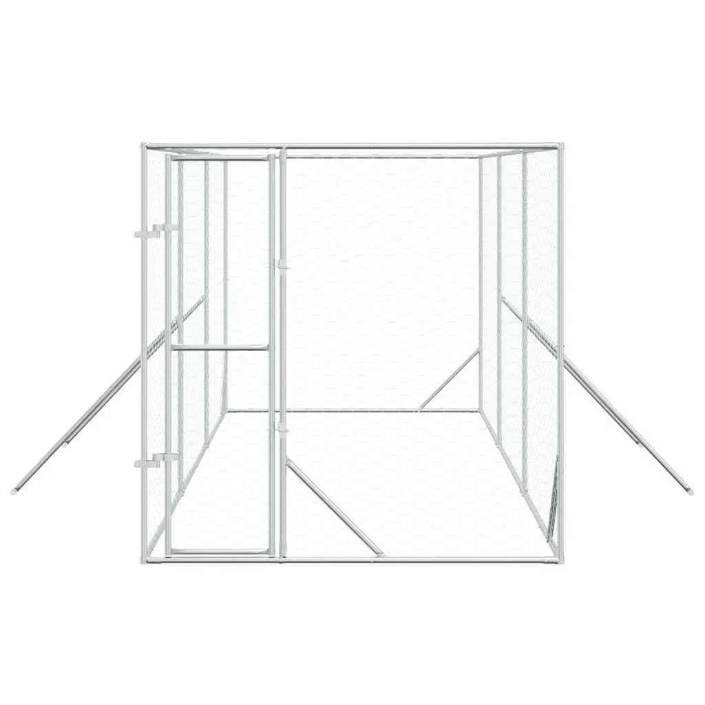 Dog Kennel Enclosure 2x6x2 m Galvanised Steel Lockable Door