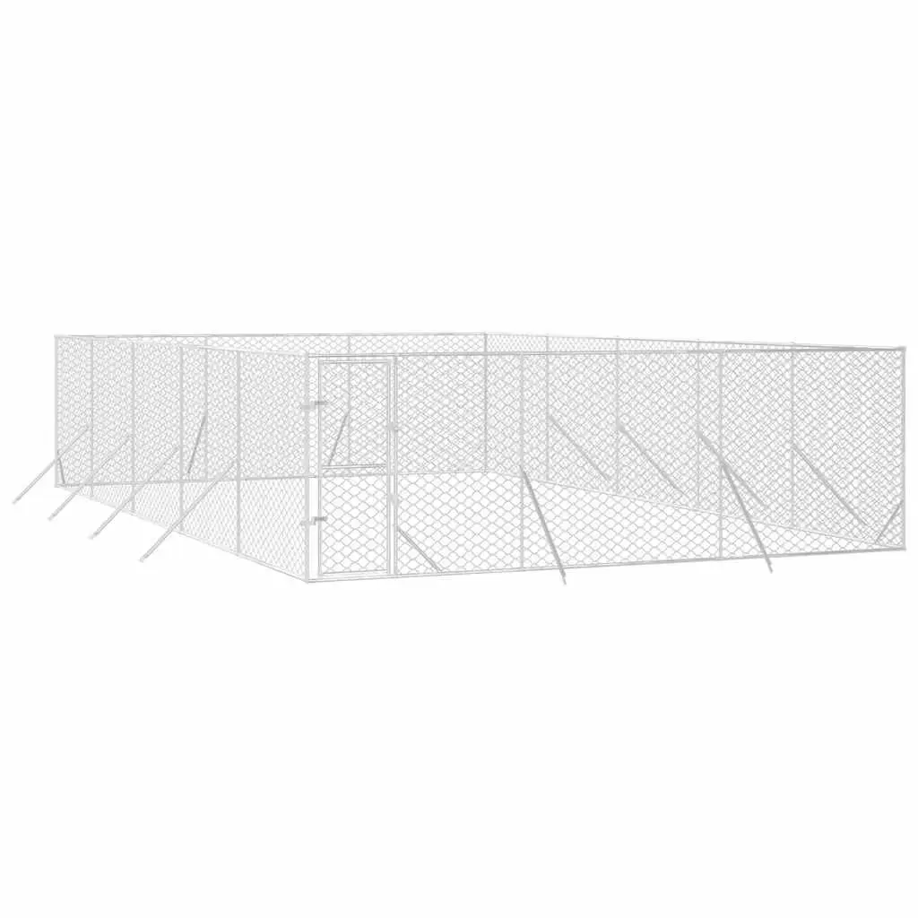 Dog Kennel 6x10x2 m Galvanised Steel Sturdy Secure Pet Enclosure