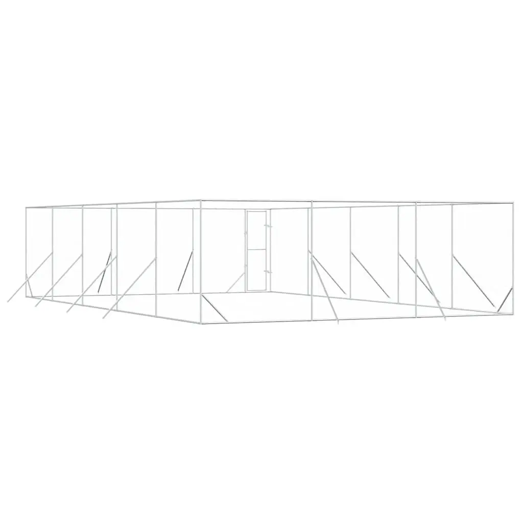 Dog Kennel 6x10x2 m Galvanised Steel Sturdy Secure Pet Enclosure