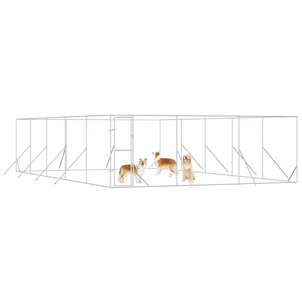 Dog Kennel 6x10x2 m Galvanised Steel Sturdy Secure Pet Enclosure