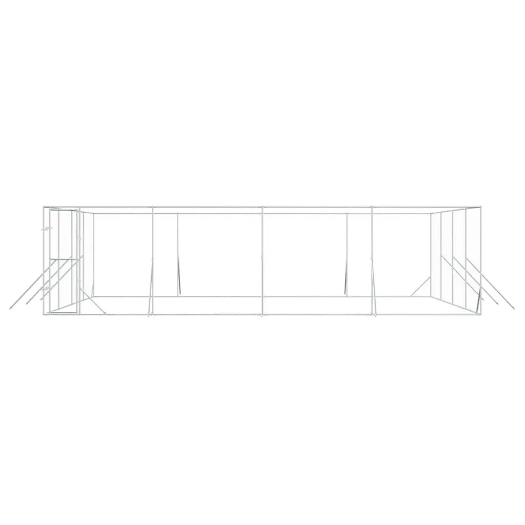 Dog Kennel Enclosure 8x8x2m Galvanised Steel Lockable Door