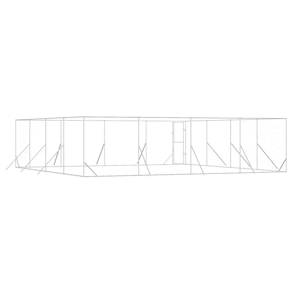 Dog Kennel Enclosure 8x8x2m Galvanised Steel Lockable Door