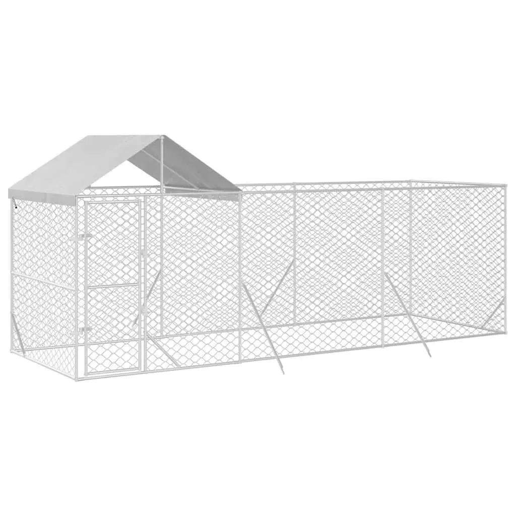 Outdoor Dog Kennel 6x2x2.5m Galvanised Steel Enclosure with Roof