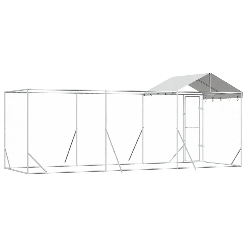 Outdoor Dog Kennel 6x2x2.5m Galvanised Steel Enclosure with Roof