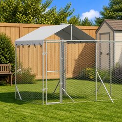 Enhance Your Yard with a Spacious Outdoor Dog Kennel Silver 10x2x2.5m