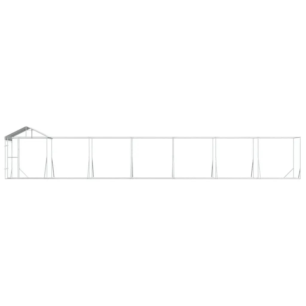 Outdoor Dog Kennel 14x2x2.5m Galvanised Steel Enclosure with Roof