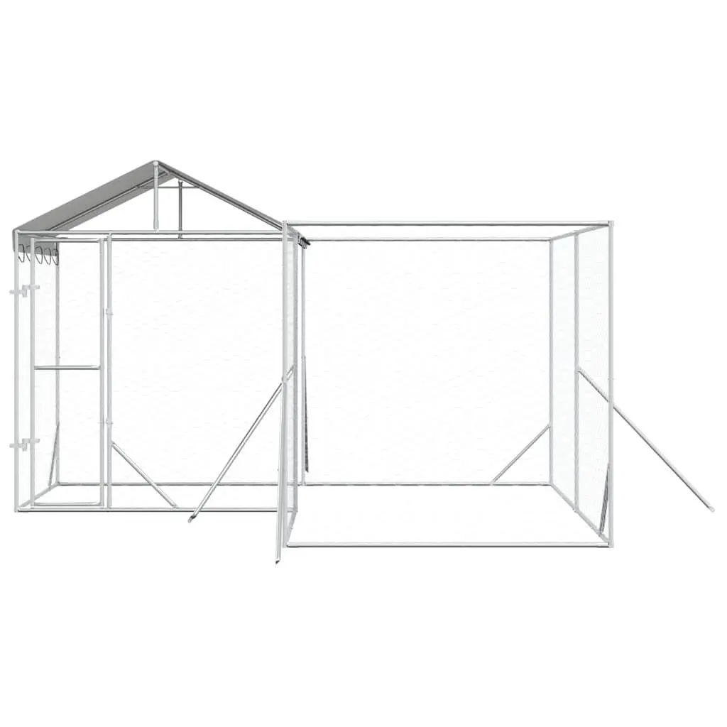 Dog Kennel 4x4x2.5m Galvanised Steel Outdoor Enclosure with Roof