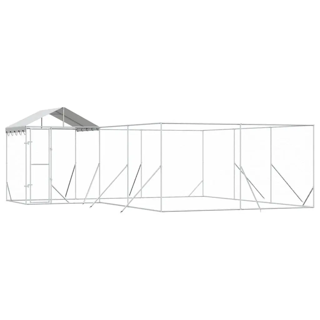 Outdoor Dog Kennel 6x6x2.5m Galvanised Steel Roof Enclosure