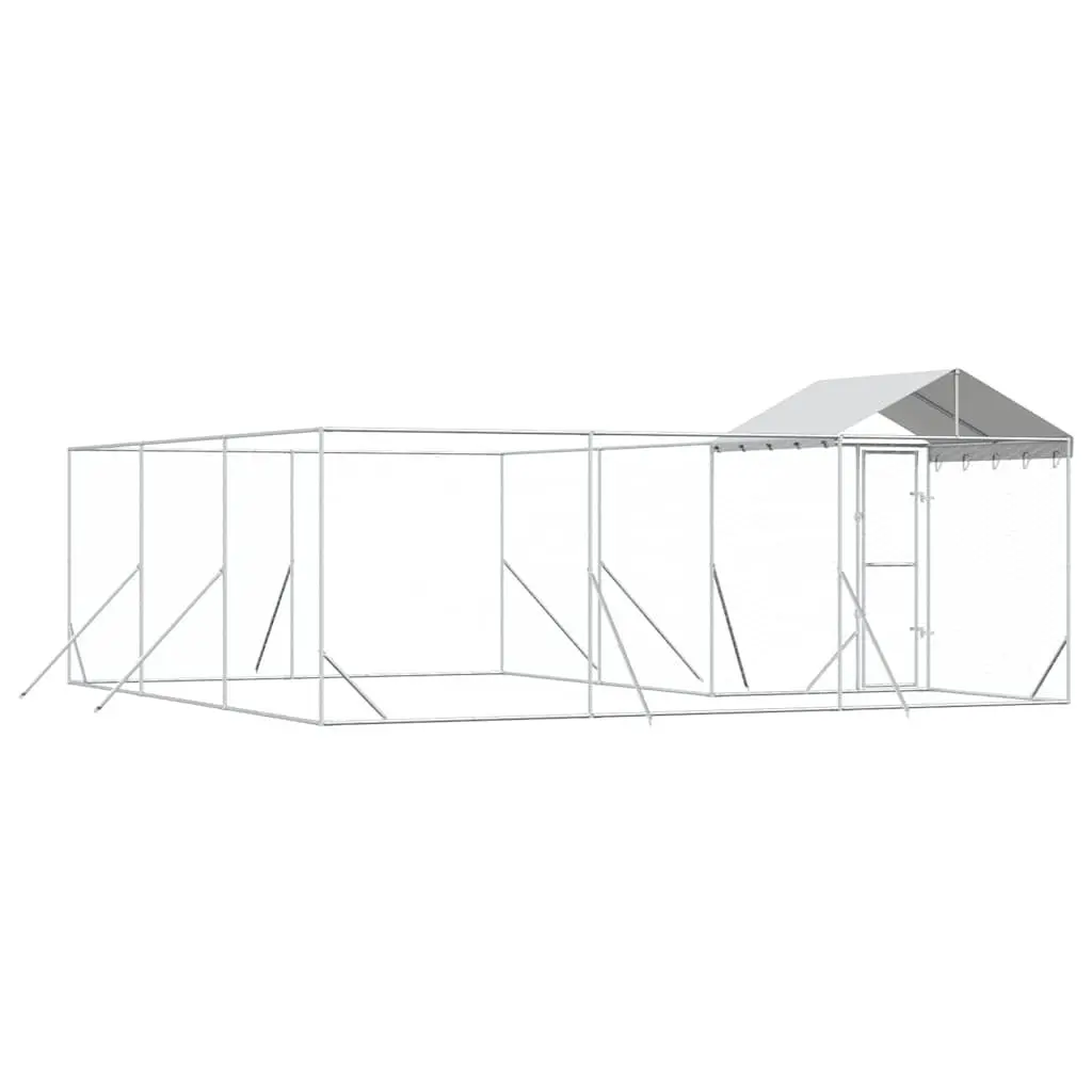 Outdoor Dog Kennel 6x6x2.5m Galvanised Steel Roof Enclosure