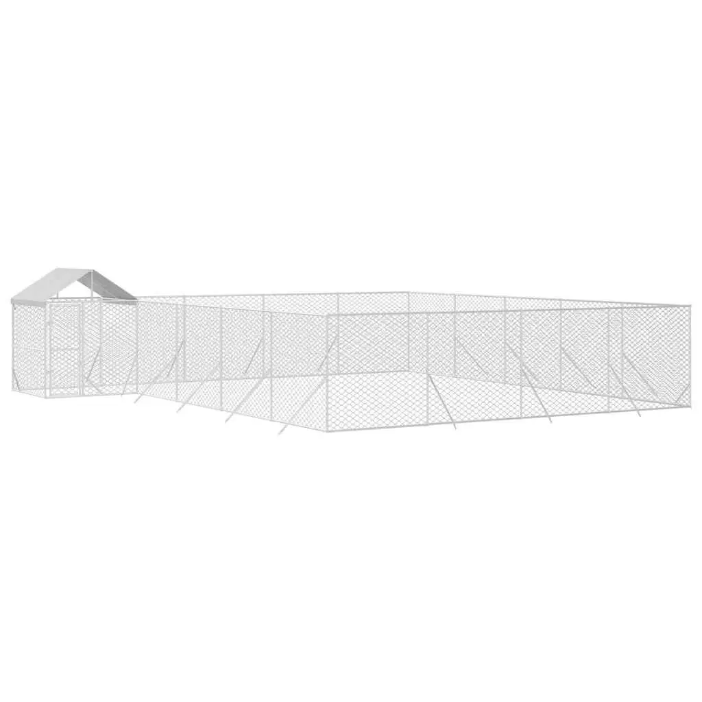 Outdoor Dog Kennel 10x8x2.5m Galvanised Steel Enclosure with Roof and Lockable Door