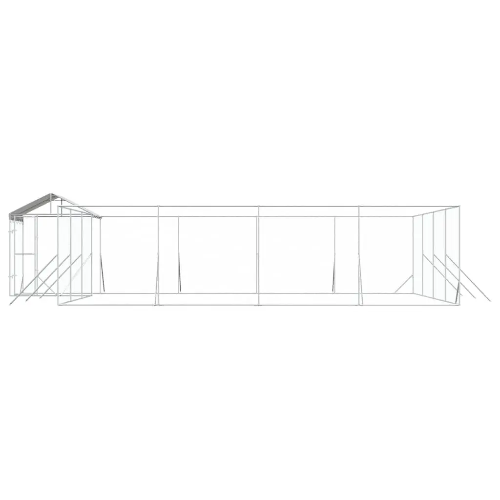 Outdoor Dog Kennel 10x8x2.5m Galvanised Steel Enclosure with Roof and Lockable Door